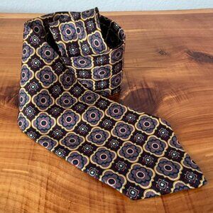 Villa Bugatti 100% Silk Multicolor Geometric Abstract Men's Neck Tie